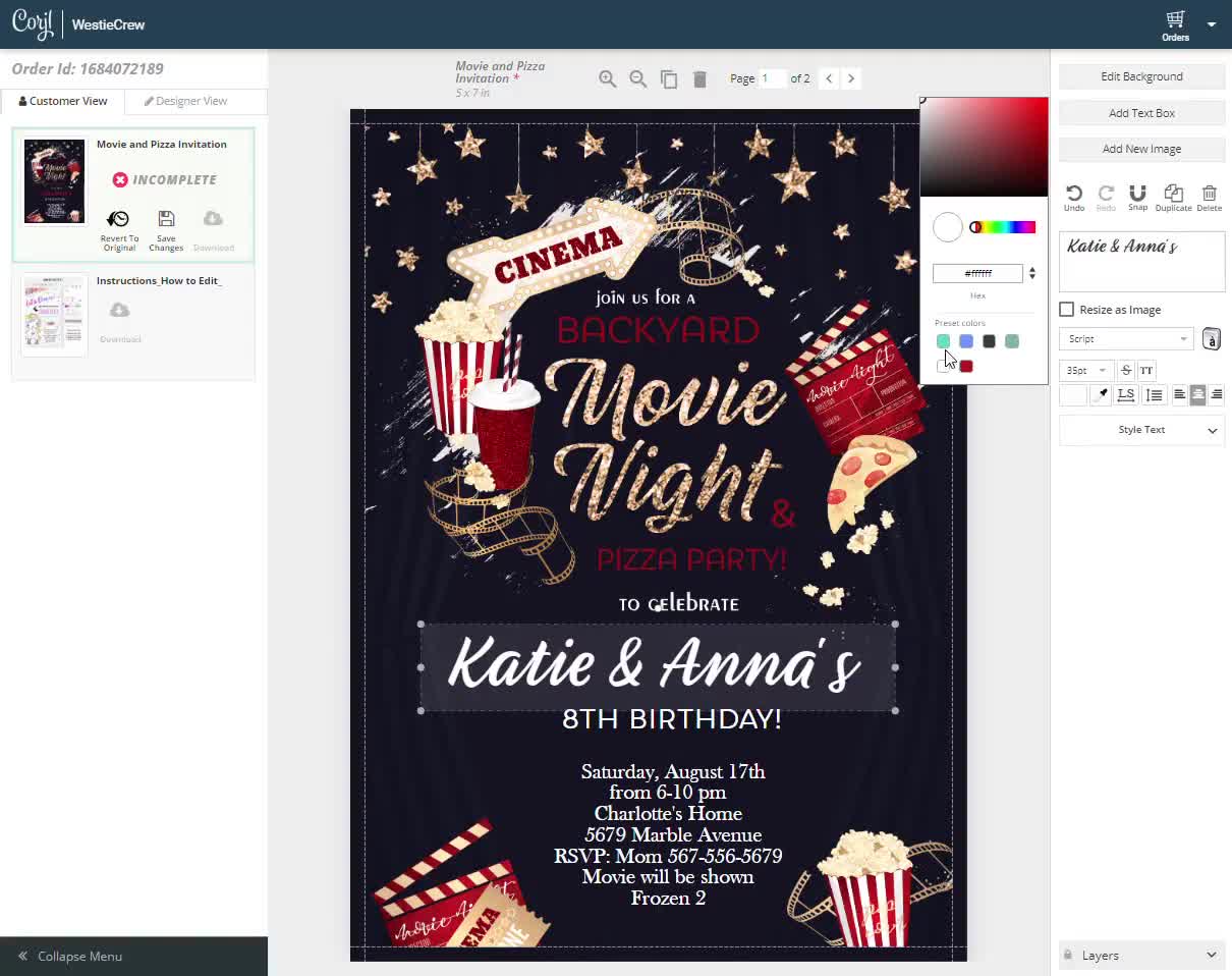 Editable Movie Night Under The Stars Invitation, Movie Night Under The  Stars Instant Download, Movie Night Under the Stars Template, Invite