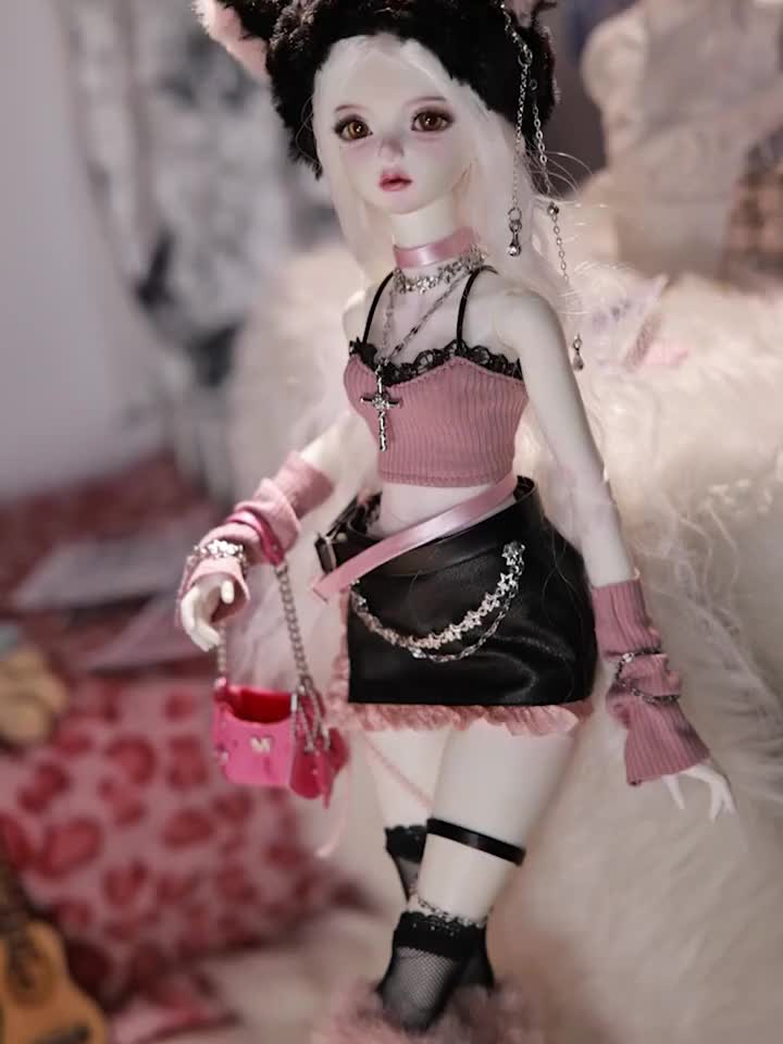 1/4 BJD Doll Fullset Pastel Punk Style Pink Cyber - Etsy