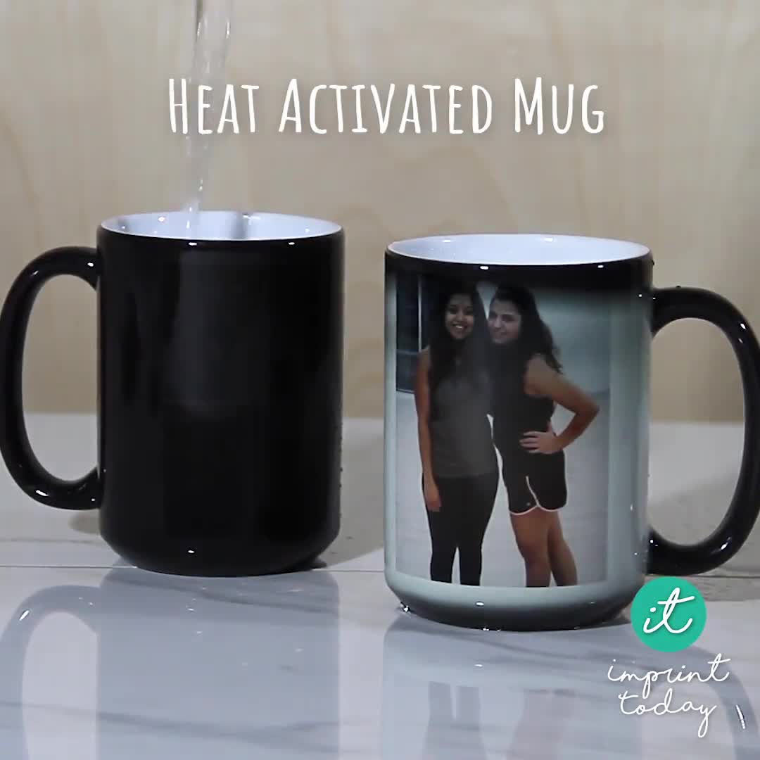 15oz Magic Mug Color Changing Black to White Coffee Mug Heat Activated  Various Sizes 