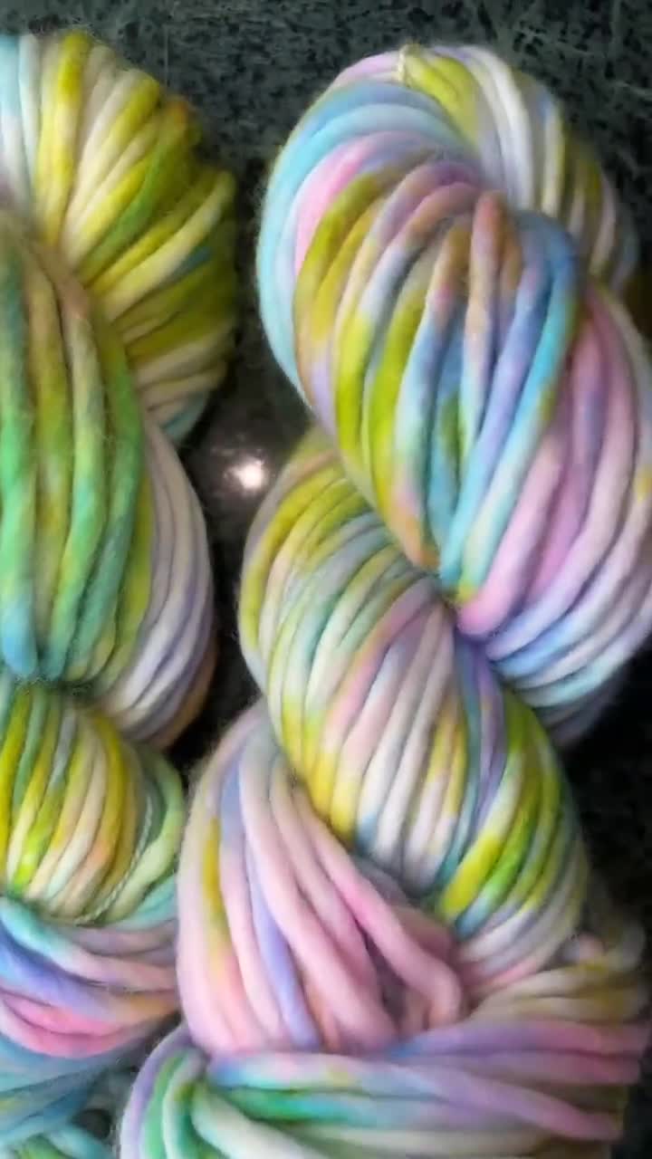 Hand dyed yarn, super bulky yarn, hand dyed merino wool yarn