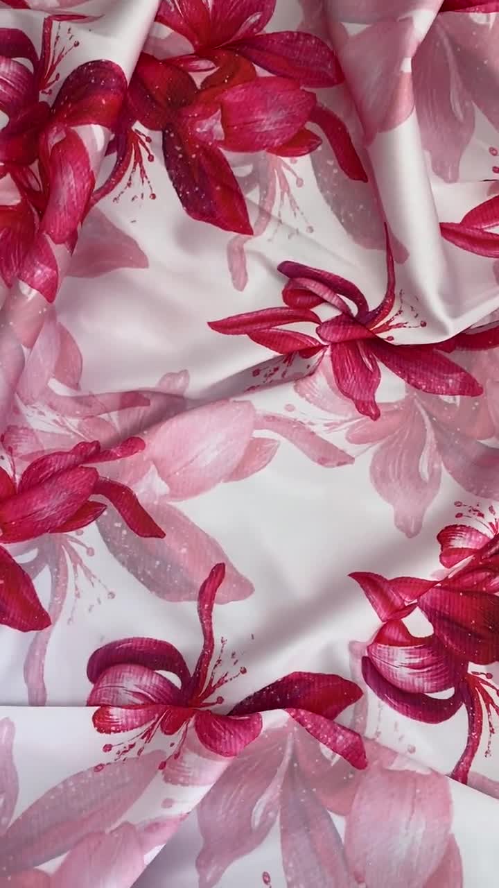 Biscuit Blush Silk Satin Fabric by the Yard, Soft Silk for Dresses