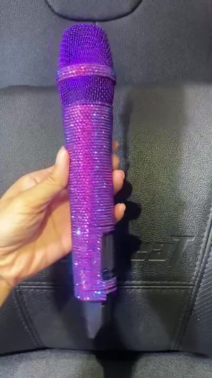 purple sparkly microphone