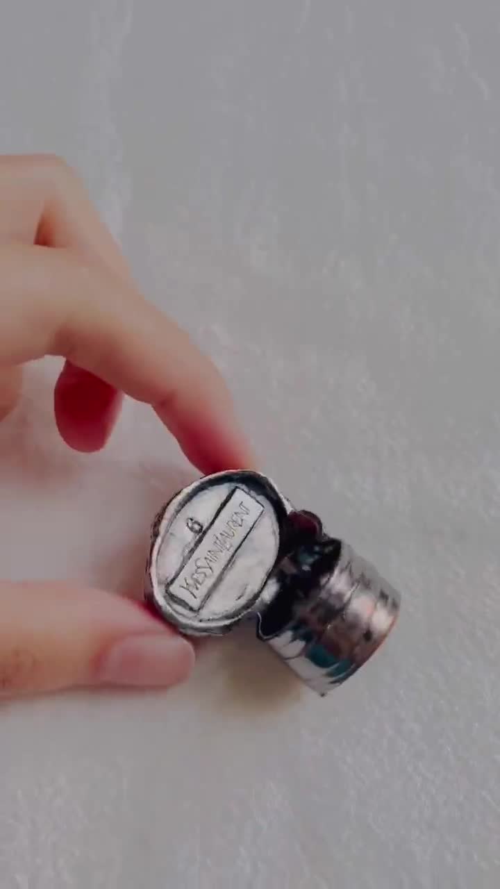 Yves Saint Laurent YSL Arty Black Cabochon Enamel Statement
