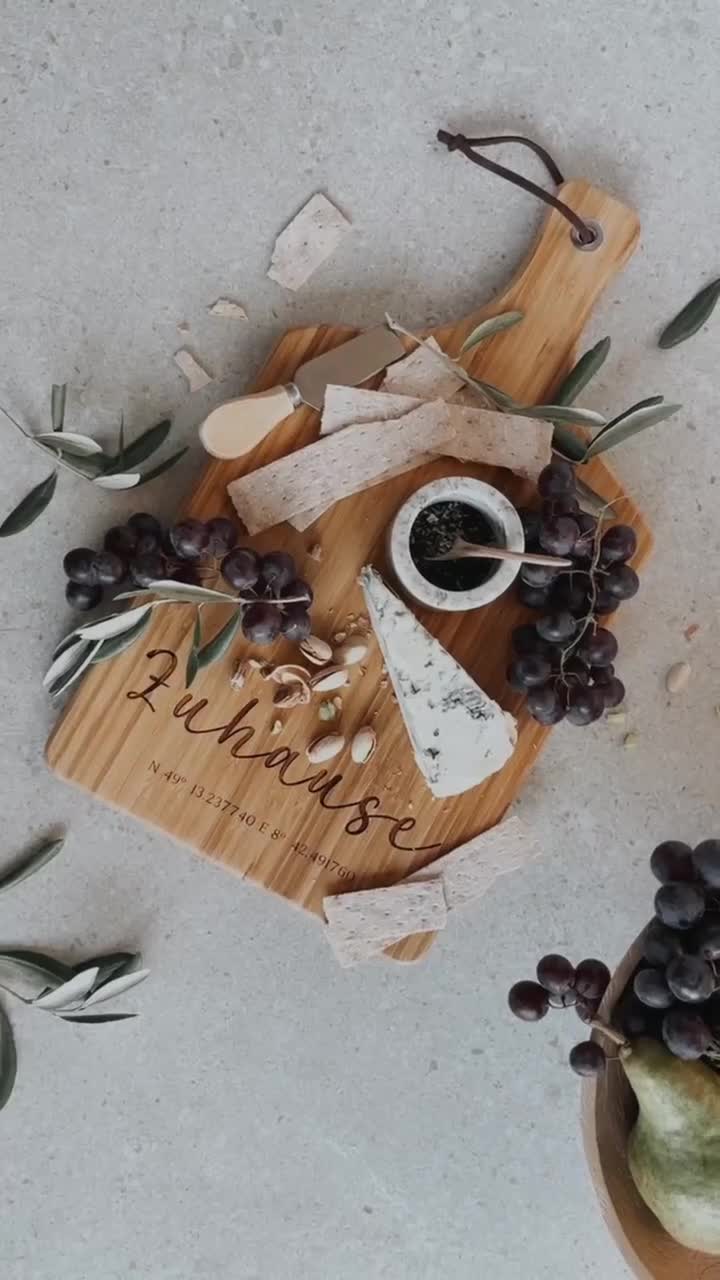 Handgefertigtes Bambus Schneidebrett - Einzigartiges Einzugsgeschenk Für Neues Zuhause