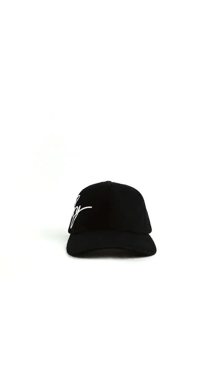 ◆BLACKBLOND◆ Vivid Sketch Logo Trucker Mesh Cap Black WitchTruckerHat2_18b4fd92-b78c
