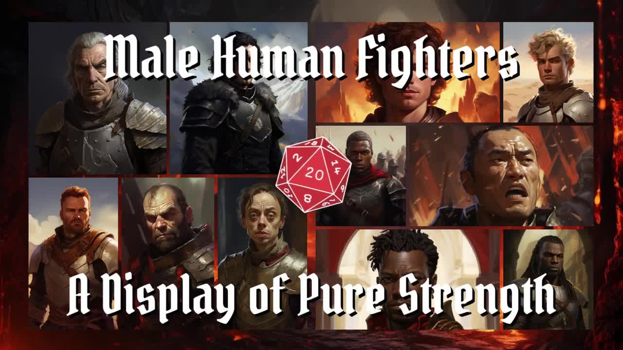 Male Human Fighter Portraits 16-pack 1 Dungeons & Dragons 