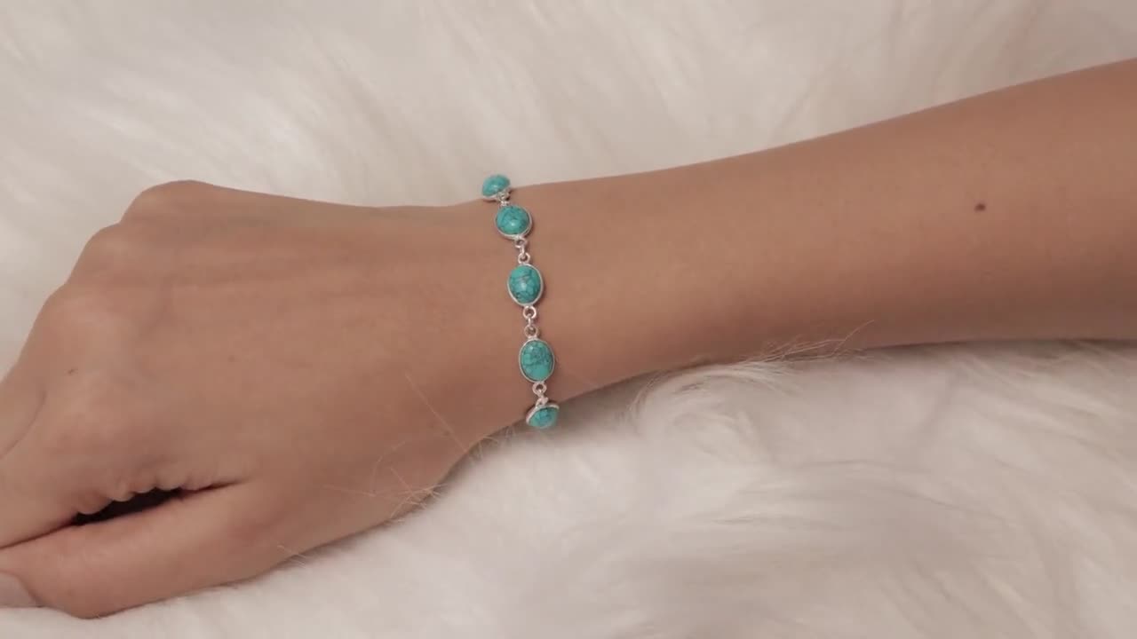 DOLIOX Pulsera Bohemia De Turquesa Auténtica Para Mujer, Plata De Ley 925 Occidental, árbol De La Vida, Atrapasueños, Girasol, Joyería Para Ella, Tamaño Ajustable, Plata Esterlina, Turquesa