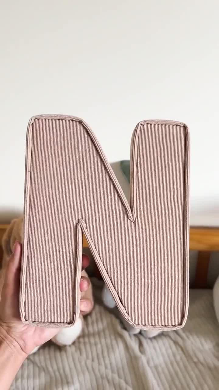 Custom Fabric Corduroy Letters - Nursery Decor, Baby Gift, Christening Gift, Baby Shower Gift, Wall & Shelf Decor, Nursery Wall Art video poster