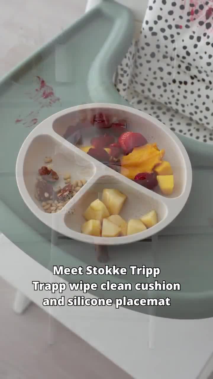 Uitveegbaar kussen compatibel met Stokke Tripp Trapp Classic kinderstoel - Dots on Sage video poster