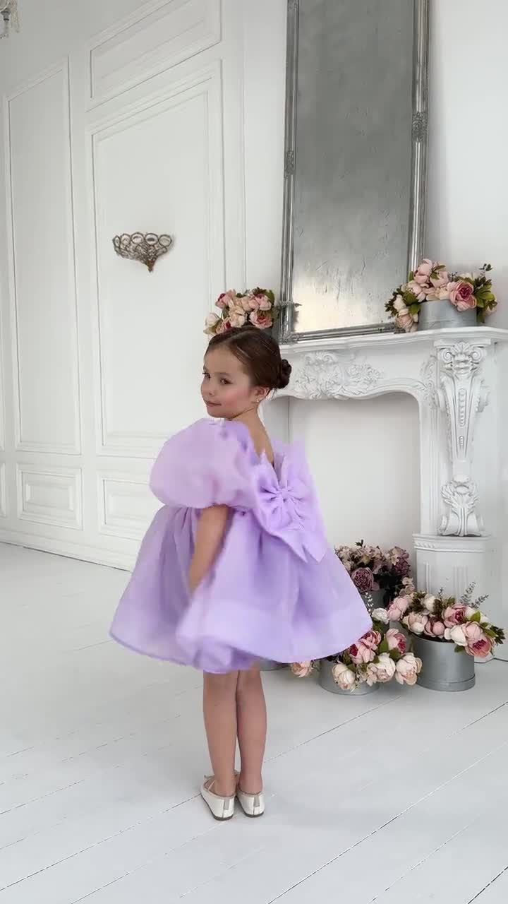 purple dress with bow One Shoulder Big Bow Dress