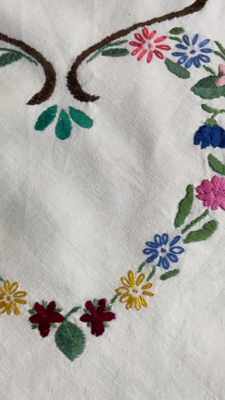 Beautiful Hand-embroidered Table Cloth From Sweden 295 - Etsy