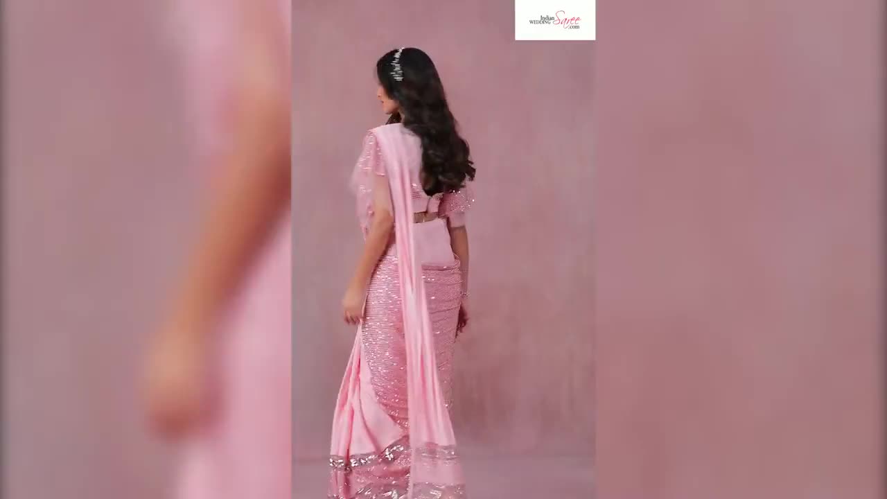 Lycra Party Wear Readymade Saree in Pink and Majenta With Embroidered Work  1780163 