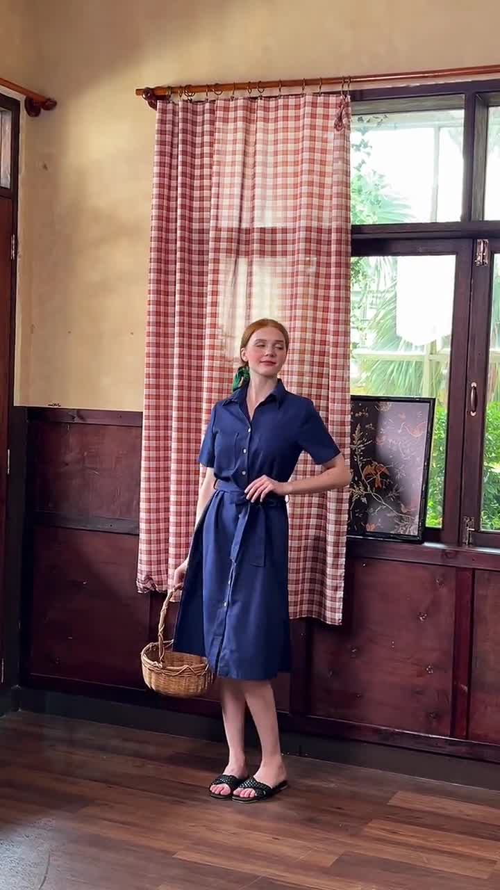 Linen Shirt Dress, Linen Dress With Belt, Premium Linen