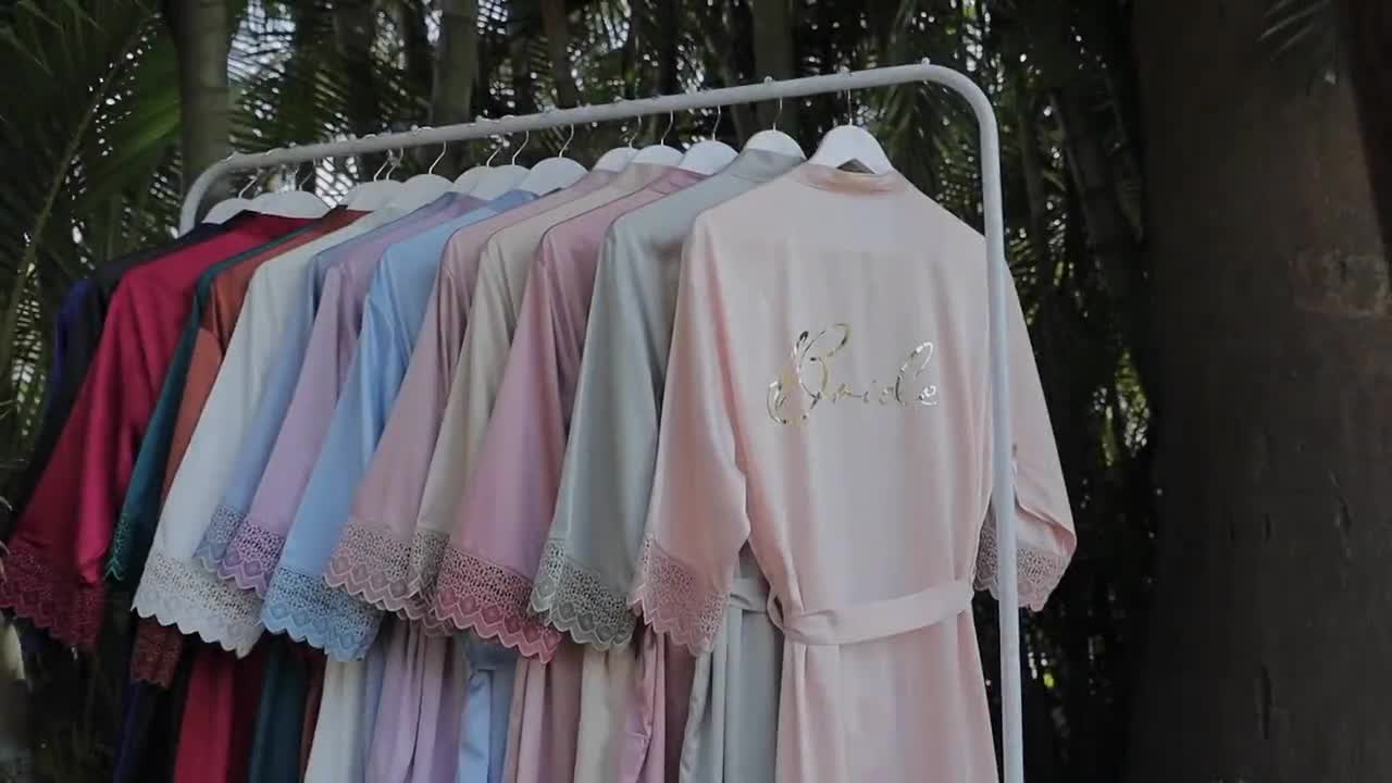 Bridesmaid Silky Robe Custom Bridal Party Robe Bridesmaids Robes