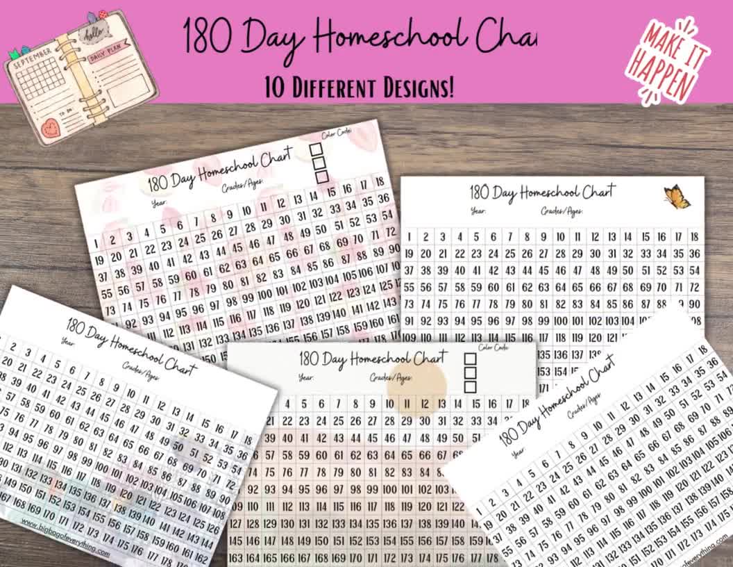 homeschool-planner-180-day-chart-homeschool-printable-homeschool-planner-printable-homeschool-schedule-homeschooling-tracker-etsy