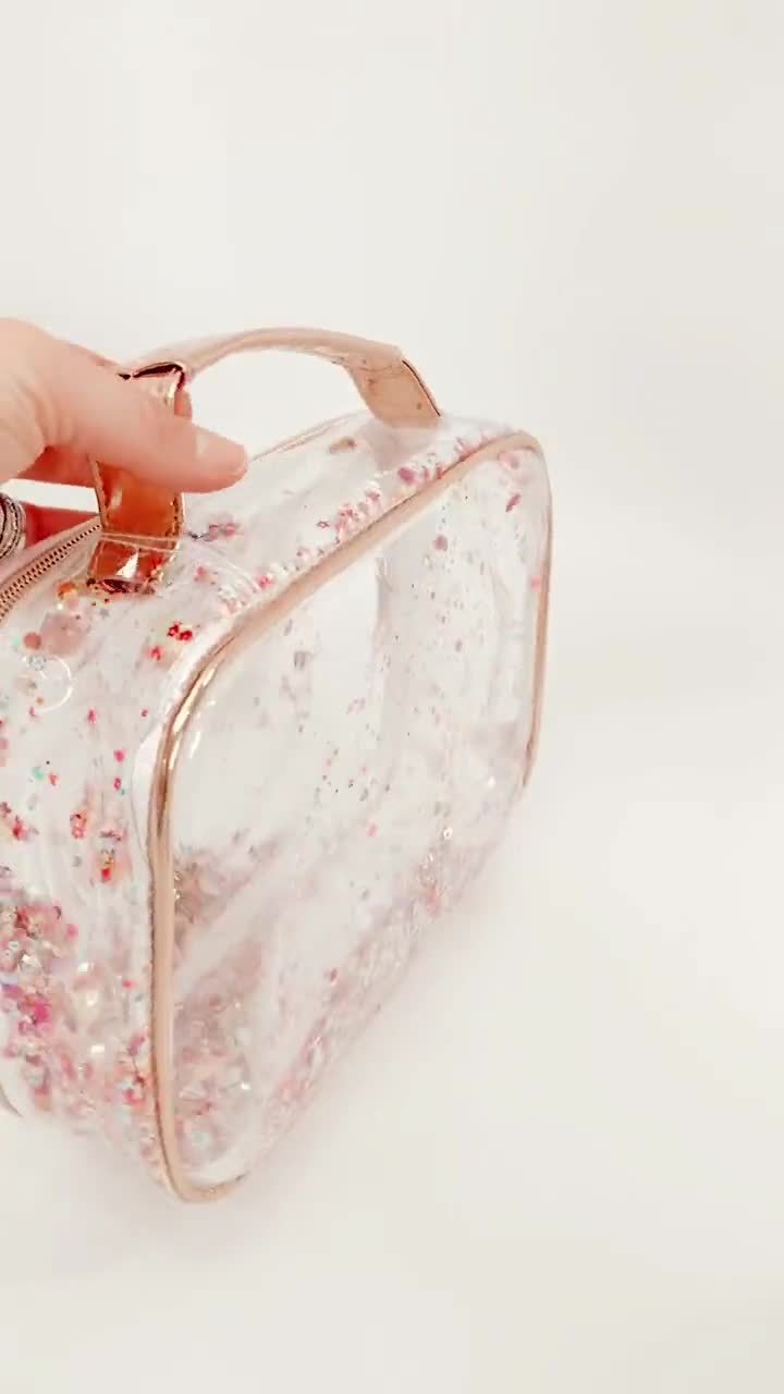 Ethereal Clear Makeup Bag, Small Makeup Bag for Purse Travel Makeup Bag for  Women TSA Approved Cosmetic Bag Waterproof Toiletry Bag Black