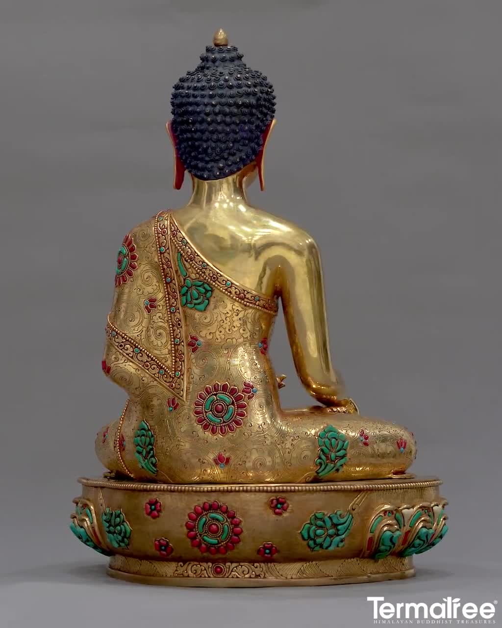 Large Shakyamuni Buddha Statue | Handmade Original Buddha Sculpture |  Siddhartha Gautama Founder of Buddhism | Traditionally 24k Gold Gilded