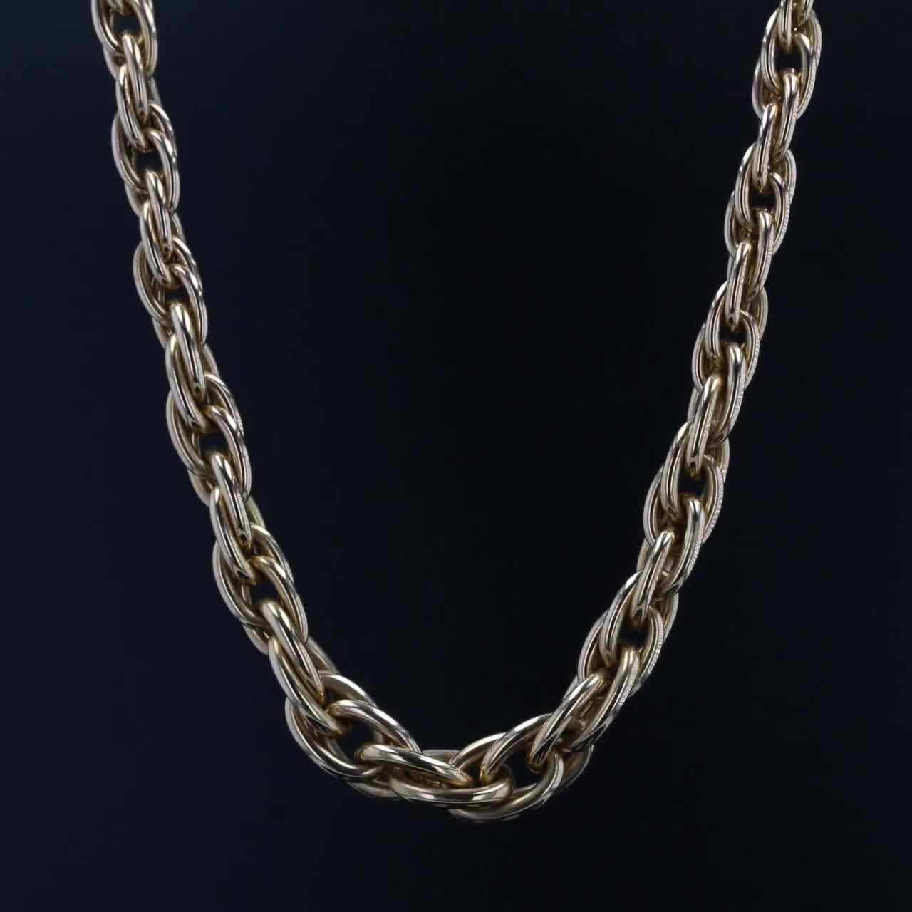 Modern 18 Karat Yellow Gold Nested Mesh Necklace