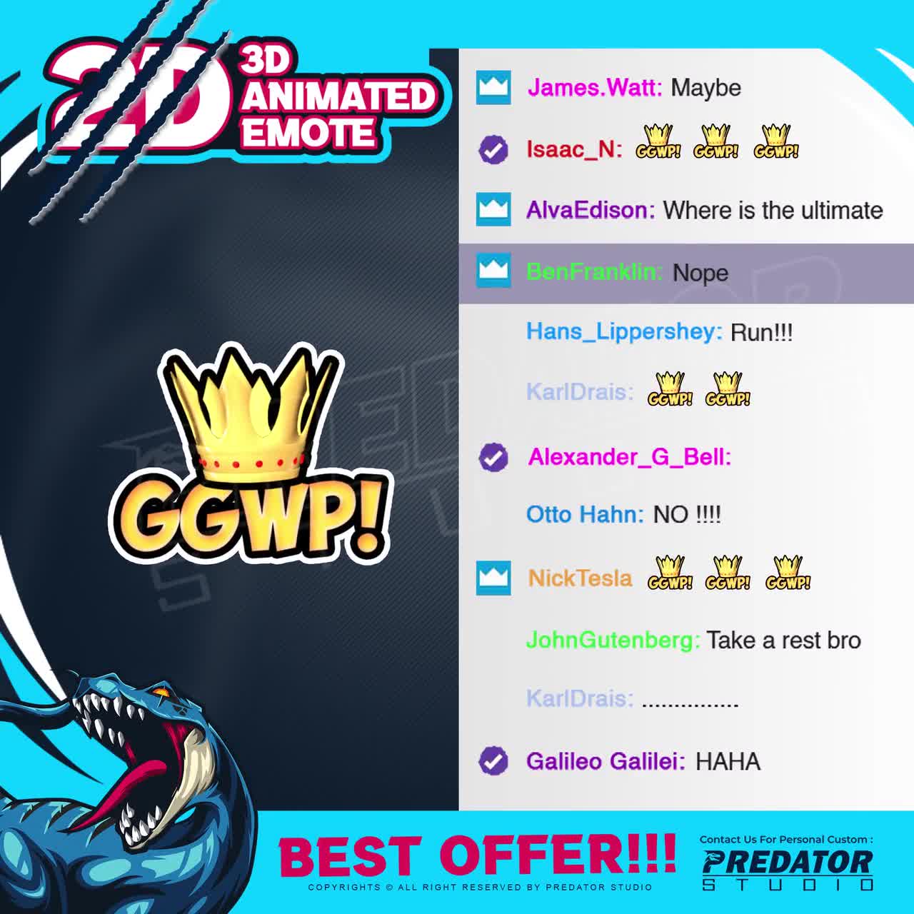 GGWP 3D Animated Emote, Emote Text, Twitch Emote, Kick Emote, Discord  Emotes, Emote Commission, Cute Emotes, Chibi Emotes, Kawaii Emote