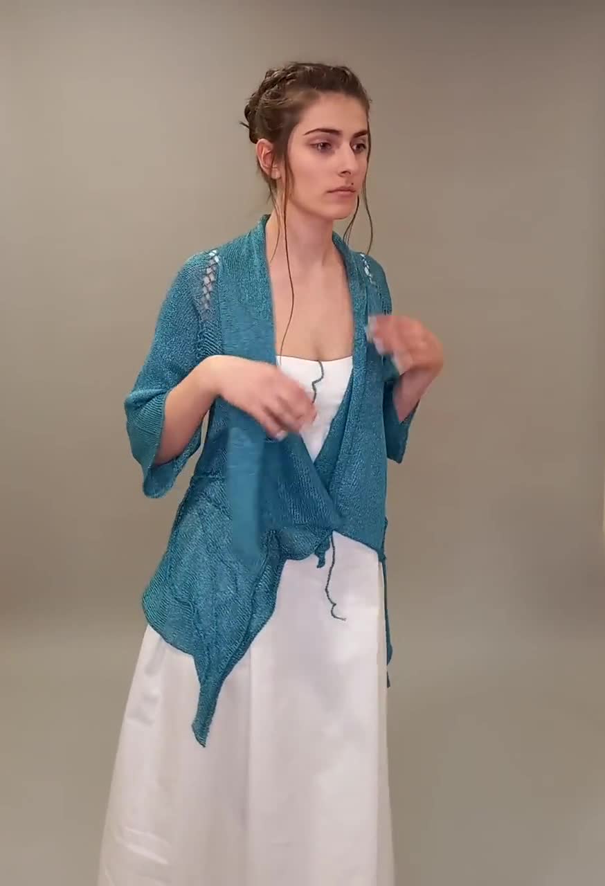 Convertible Cardigan - Womens Cardigan Wrap - Light Gray Cardigan