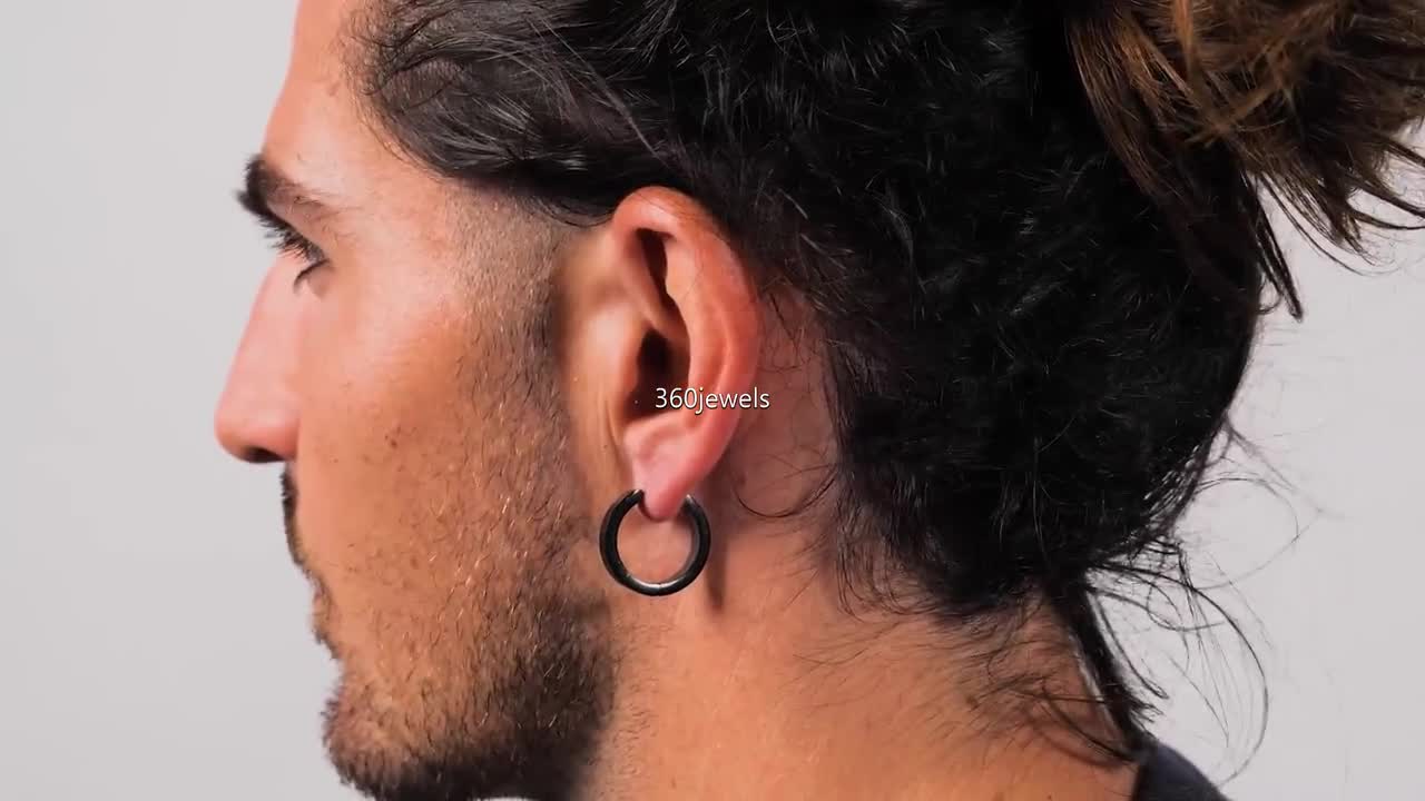 superman Earrings Silver 925 Italy black Earrings men women | Shopee  Philippines