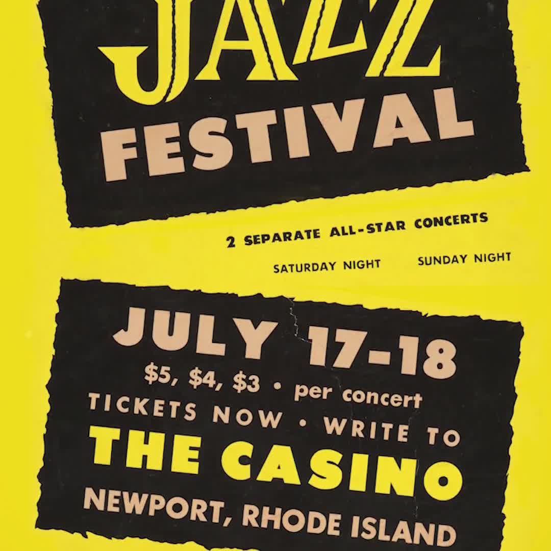 1954 Newport Jazz Festival Jazz Poster - the First Newport