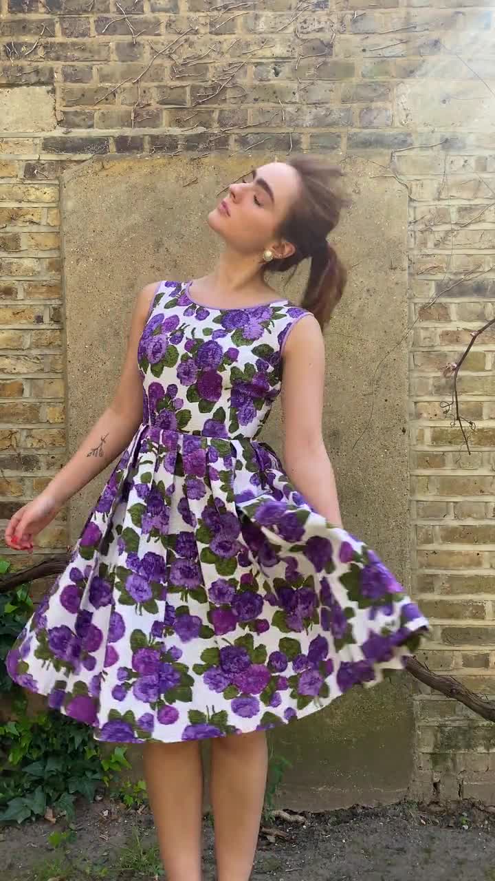 Purple floral sundress best sale