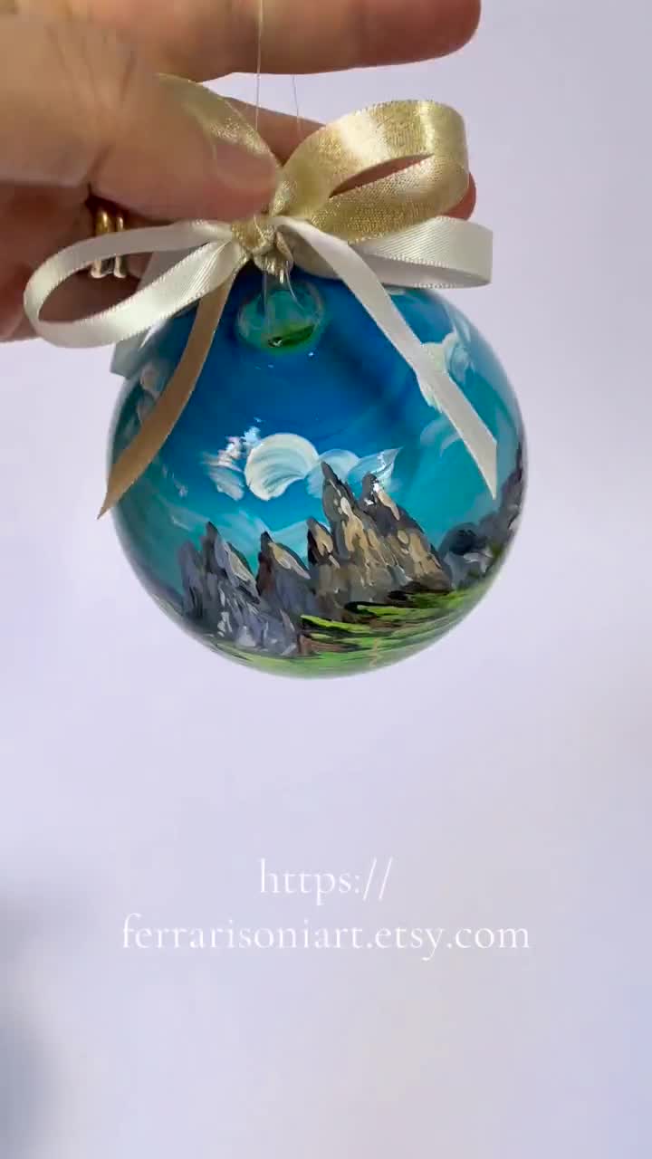 セチェーダ・ドロミティの手描きクリスマスボール - さまざまなサイズ