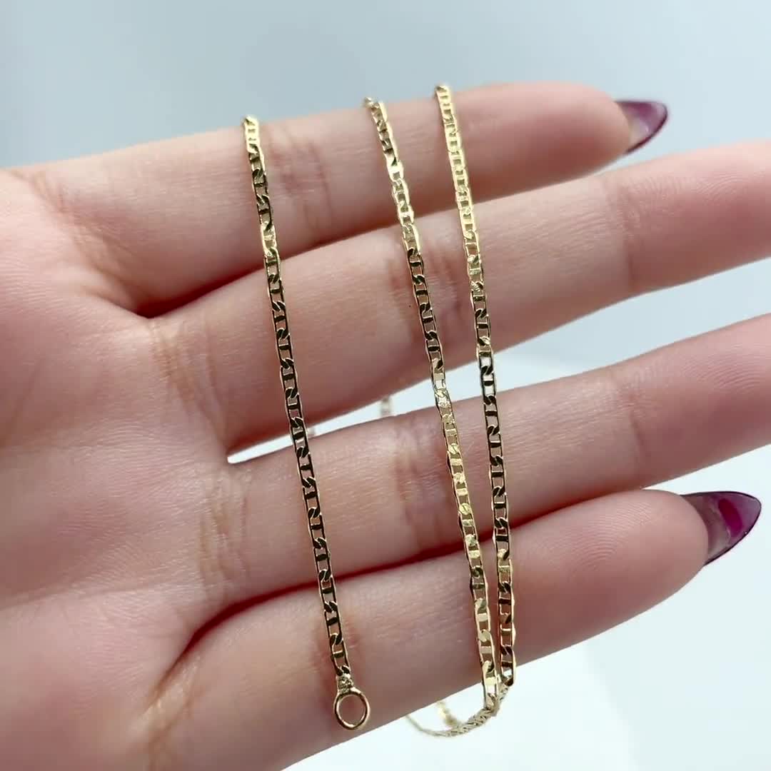 1FT 11x2mm 14k Gold Filled Chain by Foot, Unfinished Flat Bar Cable Chain,  Bar Link Necklace Chain, Wholesale Gold Chain Supply. 1013991 