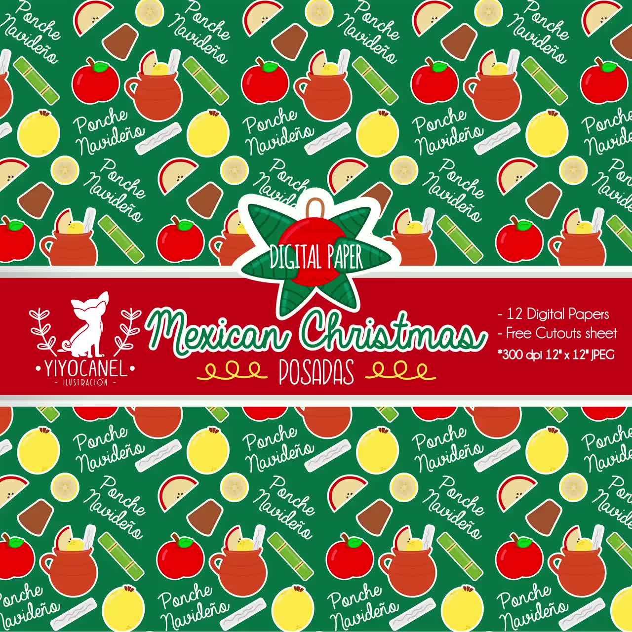 mexican-christmas-digital-paper-free-mexican-christmas-cutoutsheet-mexican-christmas-paper-christmas-digital-paper-mexican-digital-paper-etsy