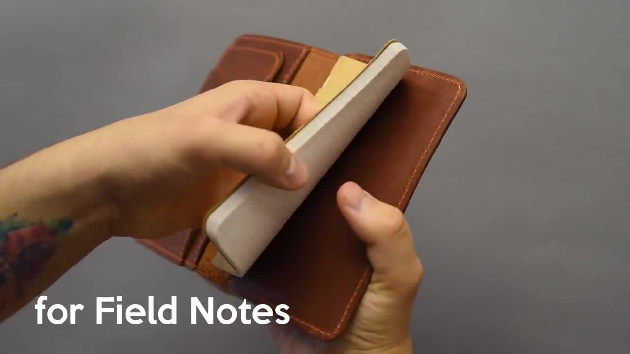 Leather Field Notes Cover, Personalized Field Notes Wallet, Pocket