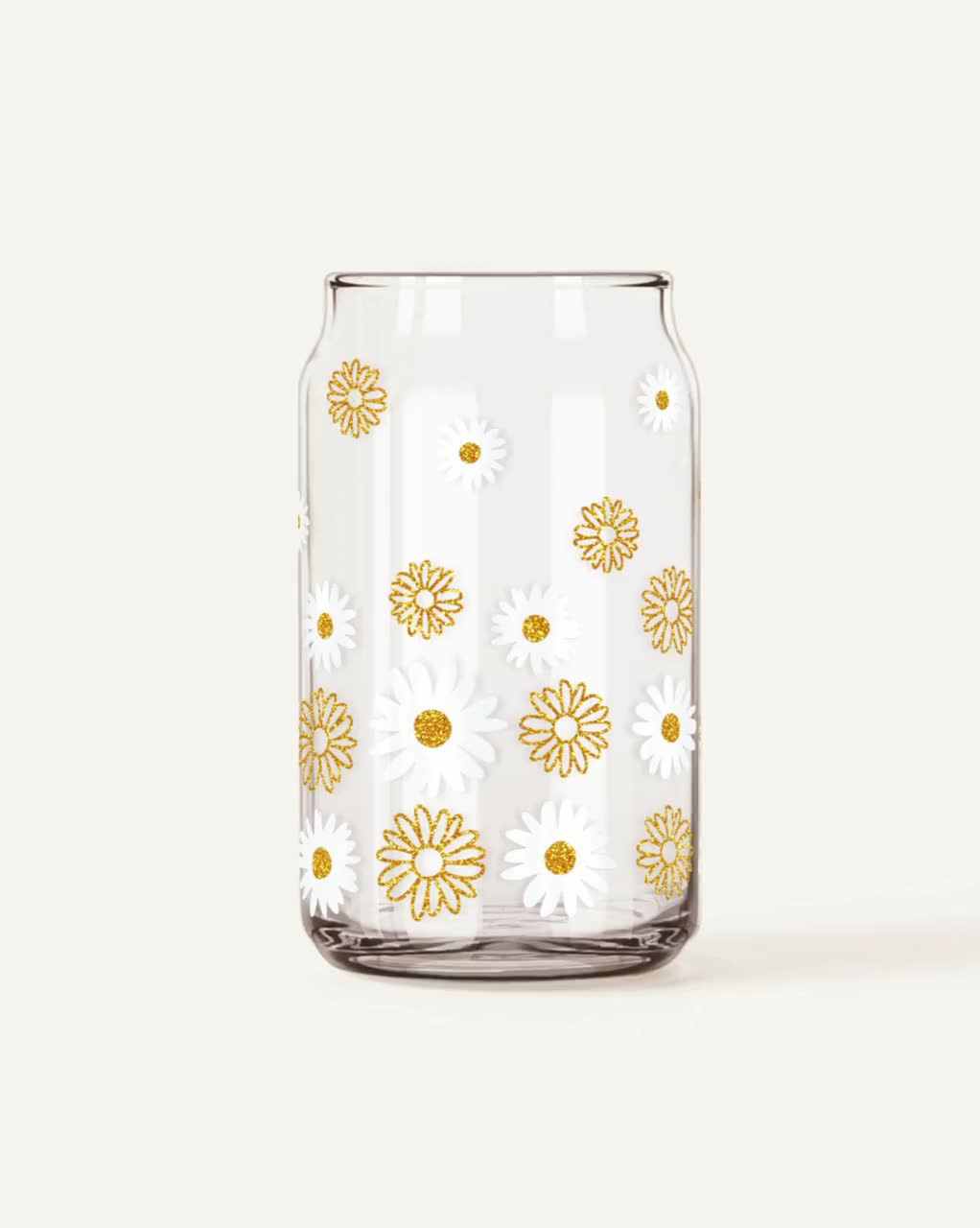 Libbey Can Glass Full Wrap  Flower 16oz Libbey (1817086)