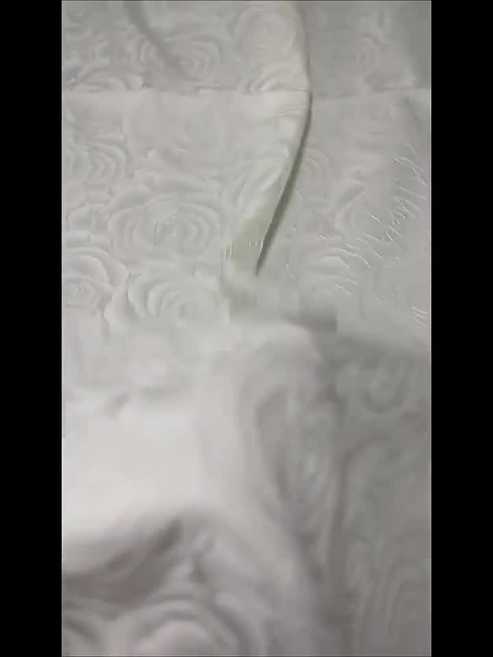 White Jacquard Fabric, Plain Rose Fabric, Rose Line Jacquard