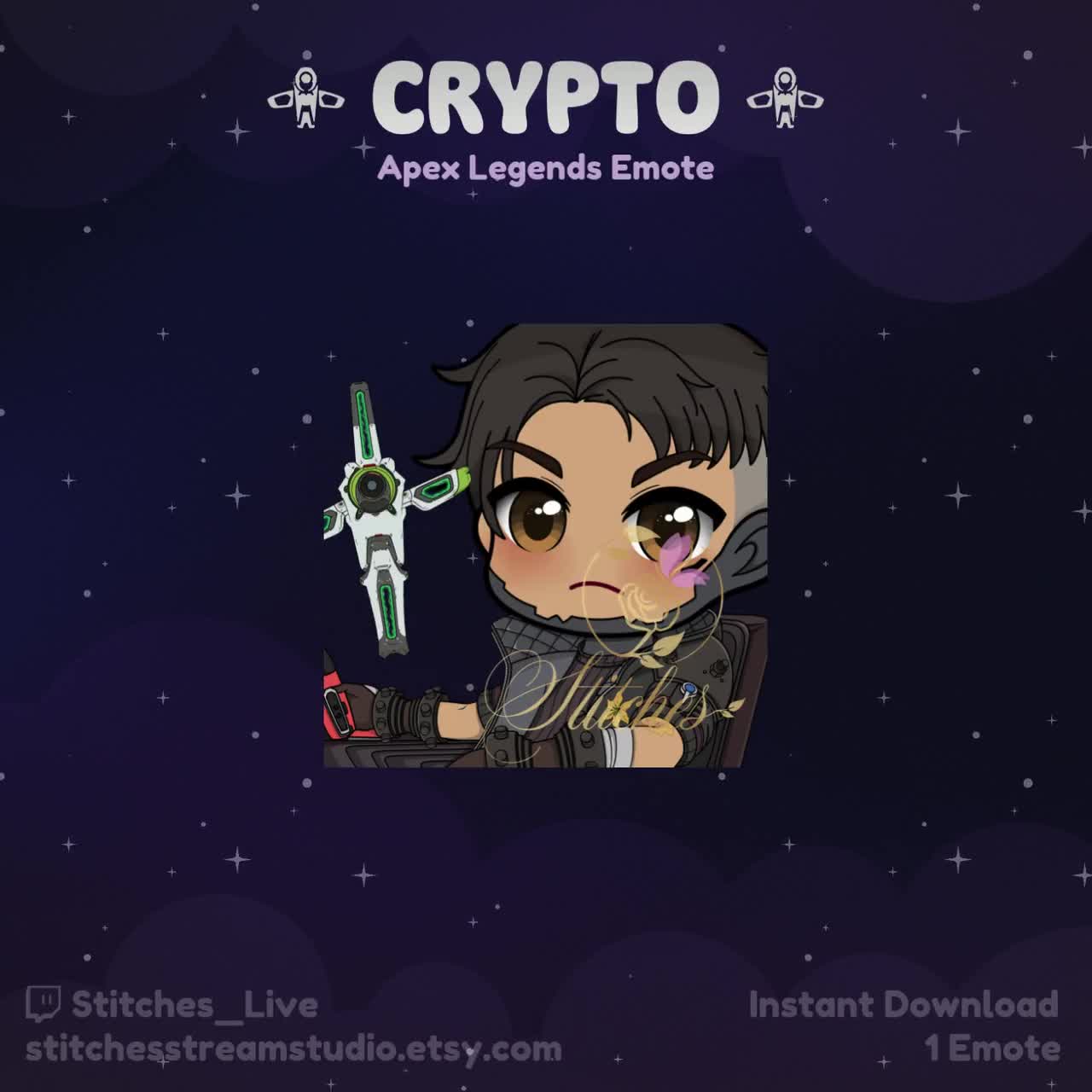 Apex Legends Crypto Hacker 1st Class Let Me Ride Twitch Emote | Streamer,  Streaming Assets, Gaming, Emoji, Chibi, Discord, YouTube, Sticker