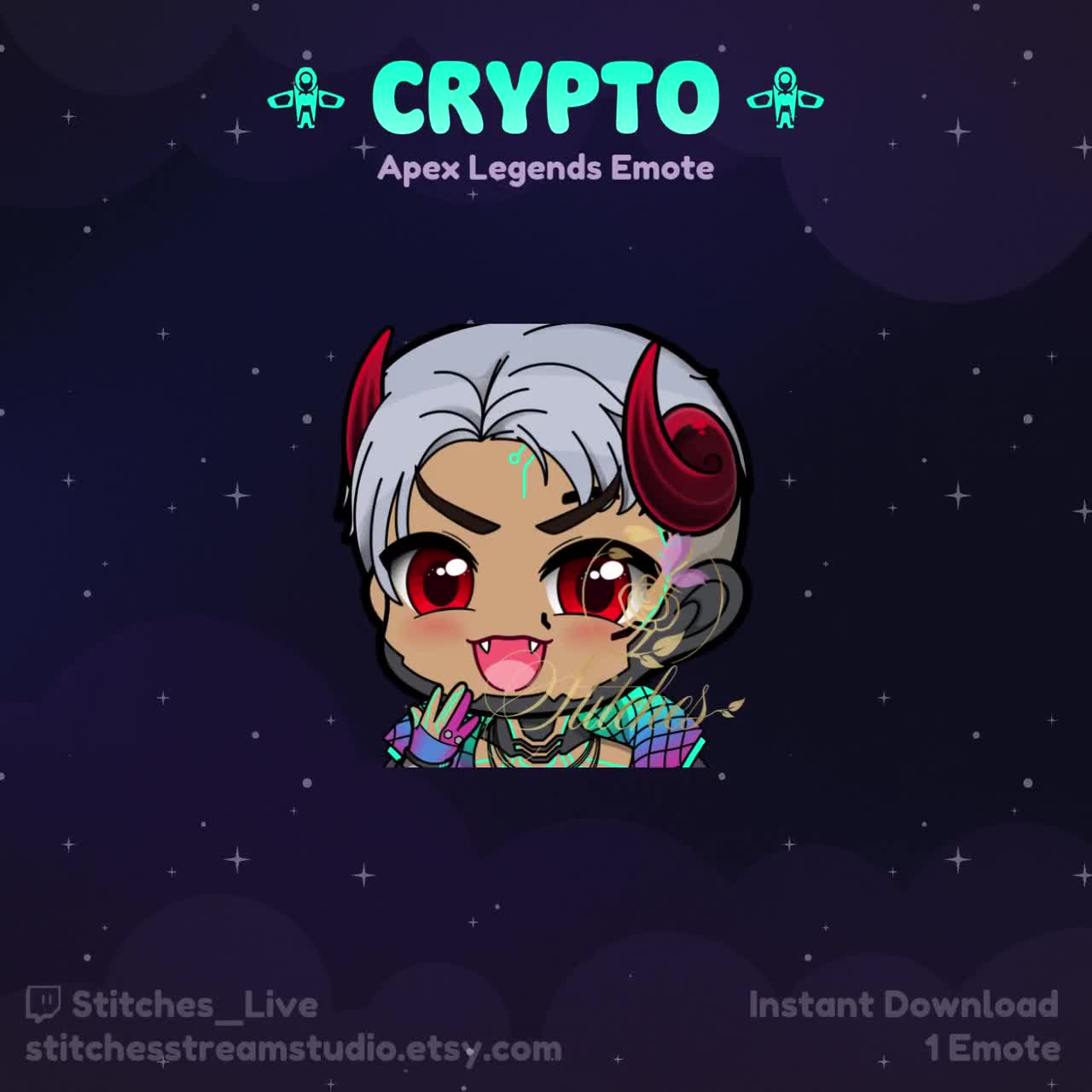 Apex Legends Crypto Hardened Circuitry Evil Twitch Emote | Streamer,  Streaming Assets, Gaming, Emoji, Chibi, Discord, YouTube, Sticker