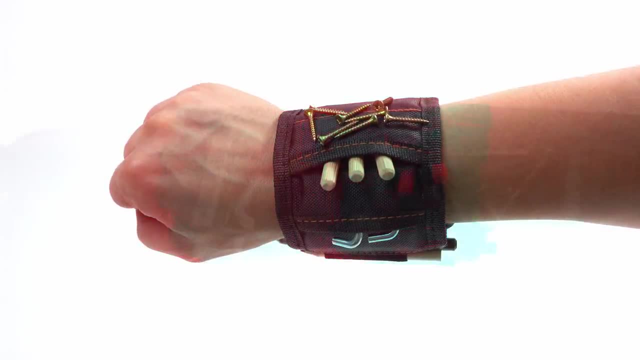 Magnetic Wristband With 15 Super Strong Magnets - Adjustable Tool Holder For Screws, Nails, Great DIY Gift - View #5