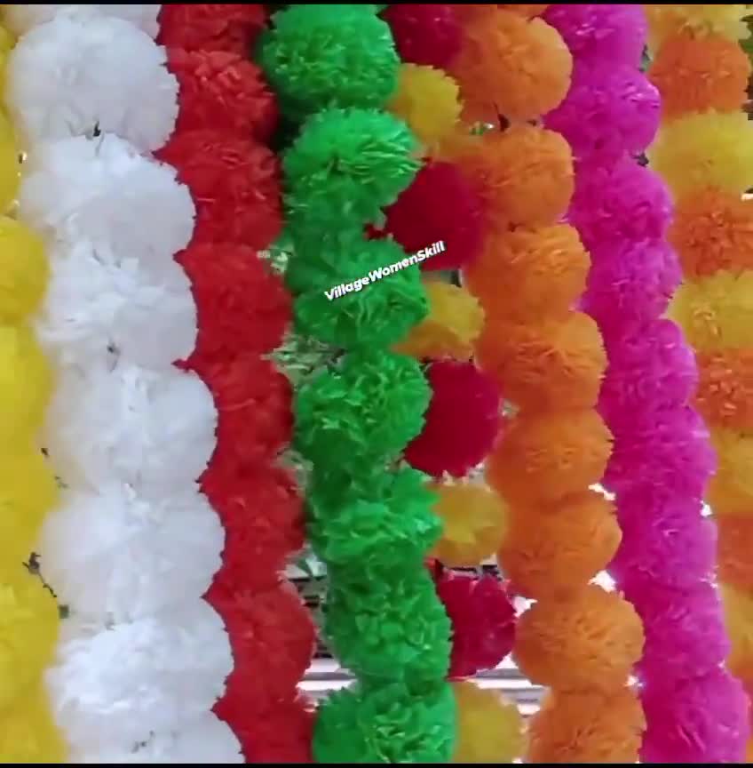 EIMMBD 40 Pcs Artificial Marigold Garland Decoration Day of the Dead Diwali Cinco de Mayo Fiesta Wedding Festival Party Home Decor Dia De Los Muertos (Orange+Yellow+Red