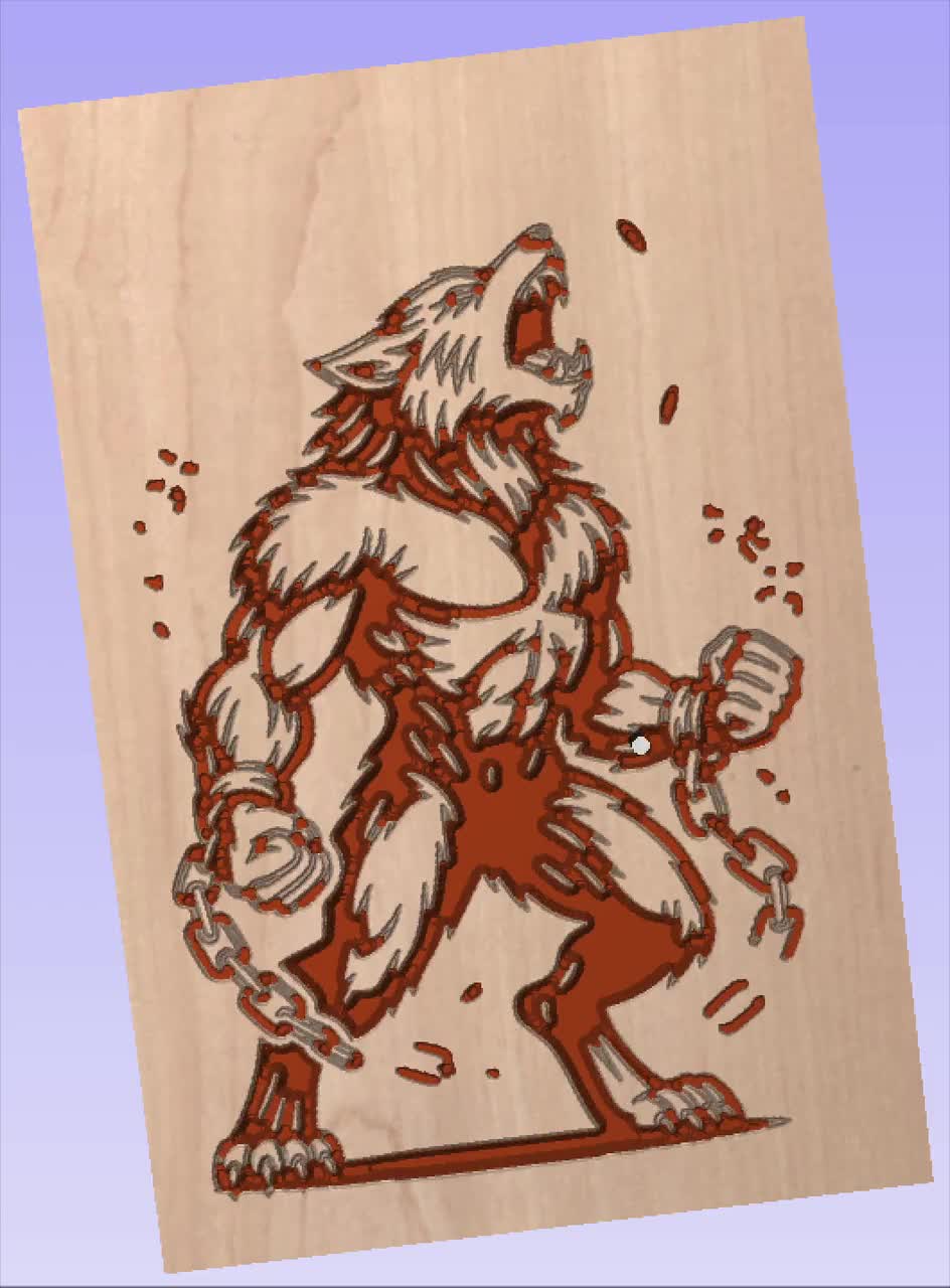 Wolfman Breaking Chains SVG: Werewolf Silhouette, Halloween CNC Laser Cut  File (Instant Download)), image size:944x1280