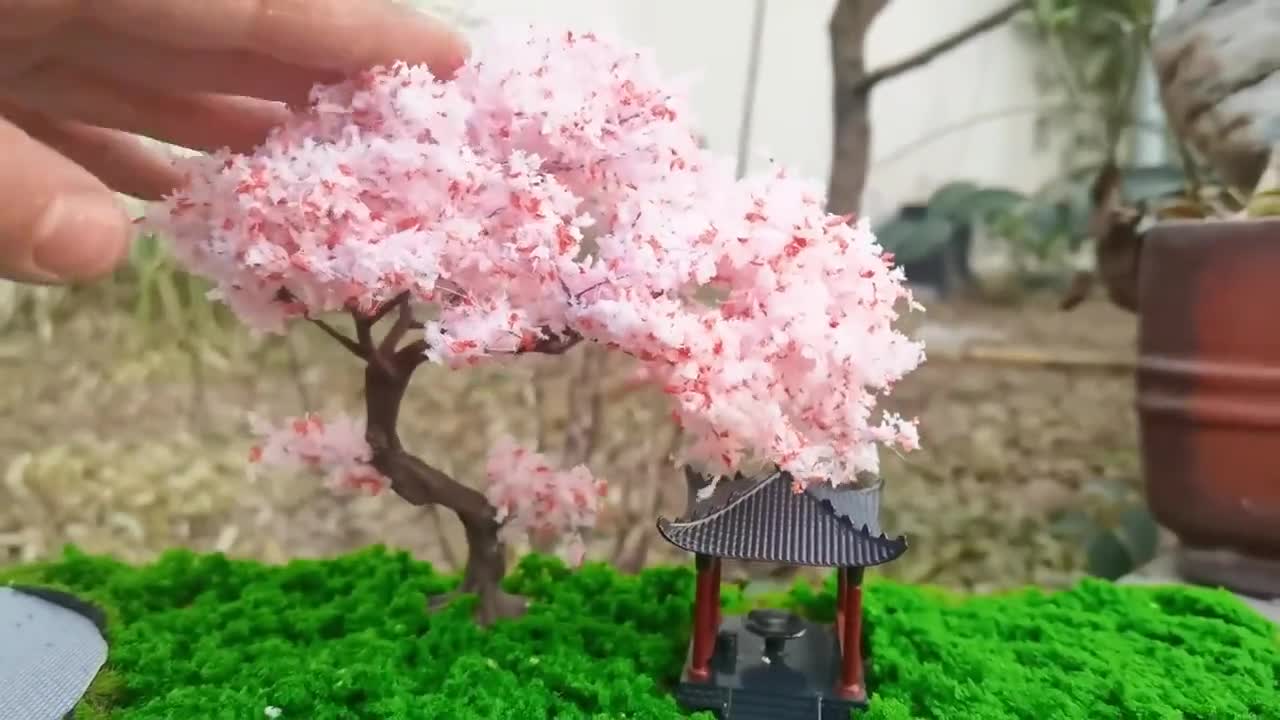 10/15/20cm Miniature Sakura Cherry Blossom Wire Tree Model