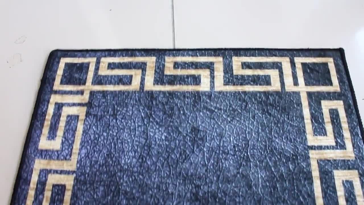 Border Carpet, Rug Greece, Greek Key Carpet, Navy Blue Carpet