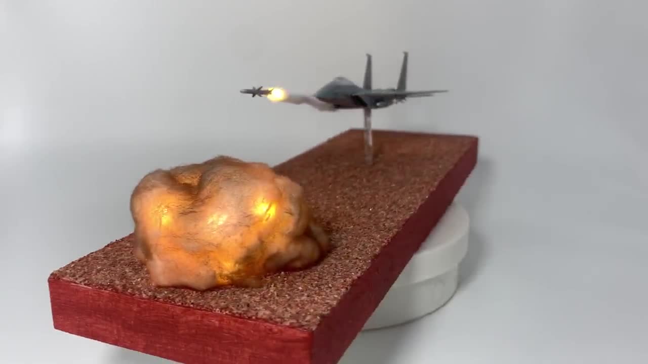 Handcrafted F-15 Eagle Aircraft Model: Missile Launch, Afterburner Effects video poster