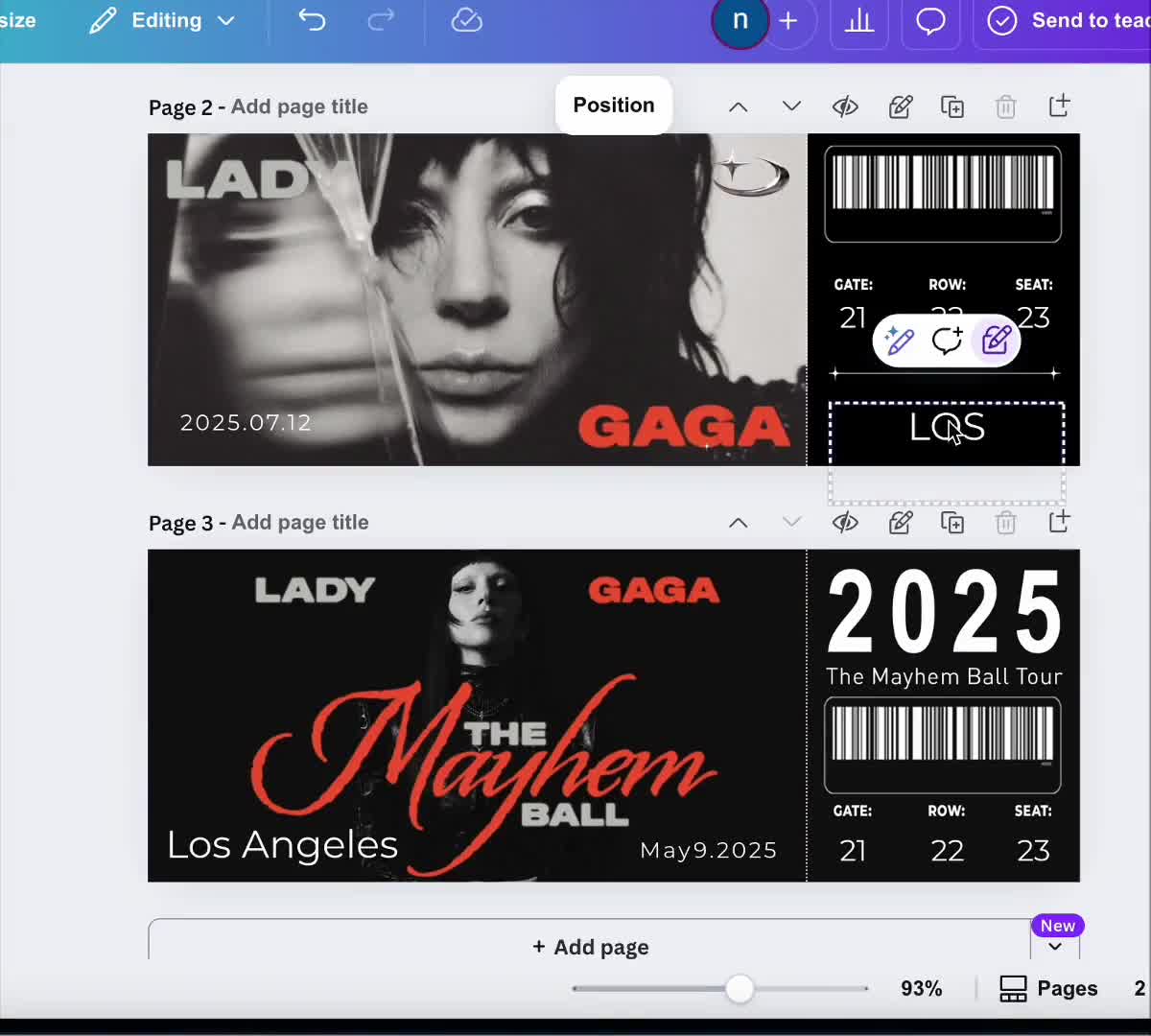 Lady Gaga Concert Ticket Bundle – the Mayhem Ball 2025 – Set of 3