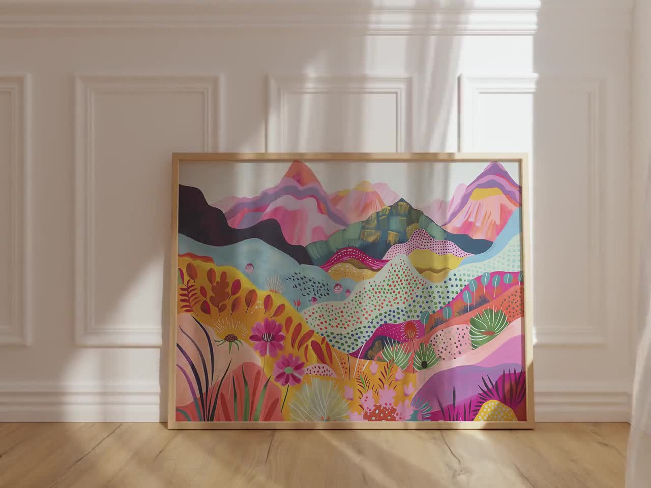 抽象的な山の壁アート、香りのよいモダンアート、抽象アート、デジタル