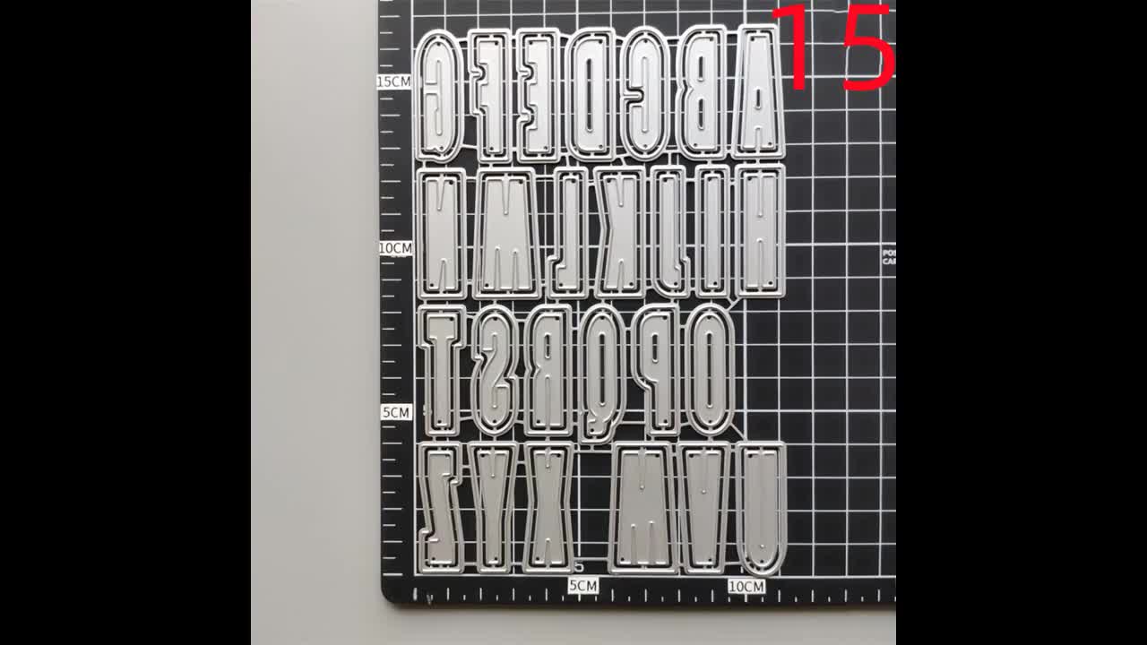 28 wzorów 26 metalowych wykrojników z alfabetem angielskim • 2022 NOWE wykrojniki do tworzenia kartek • Wykrojniki do tłoczenia DIY • Szablony do papieru do scrapbookingu video poster