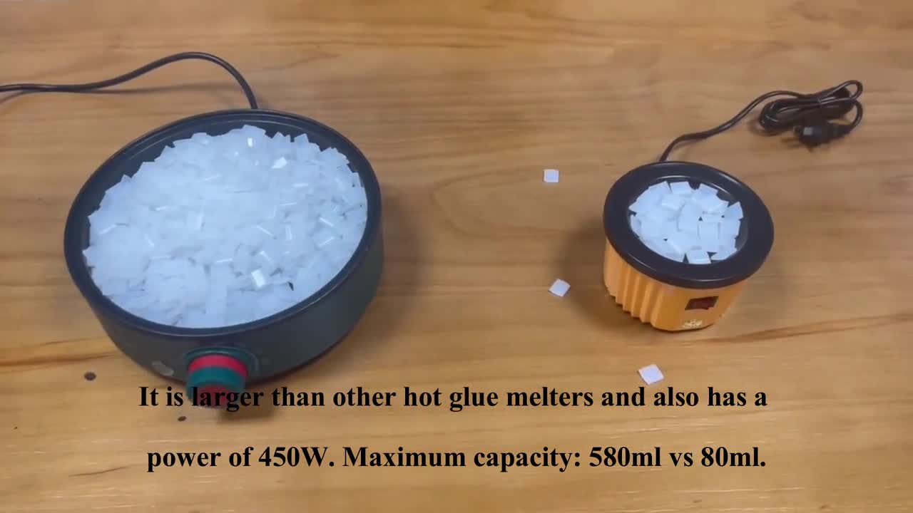 580ml 450W Hot Glue Melting Pot, Glue Skillet Able to Melt Glue Pieces and  Glue Sticks8.63 Inch Diameter, 1.13 Inch Depth 