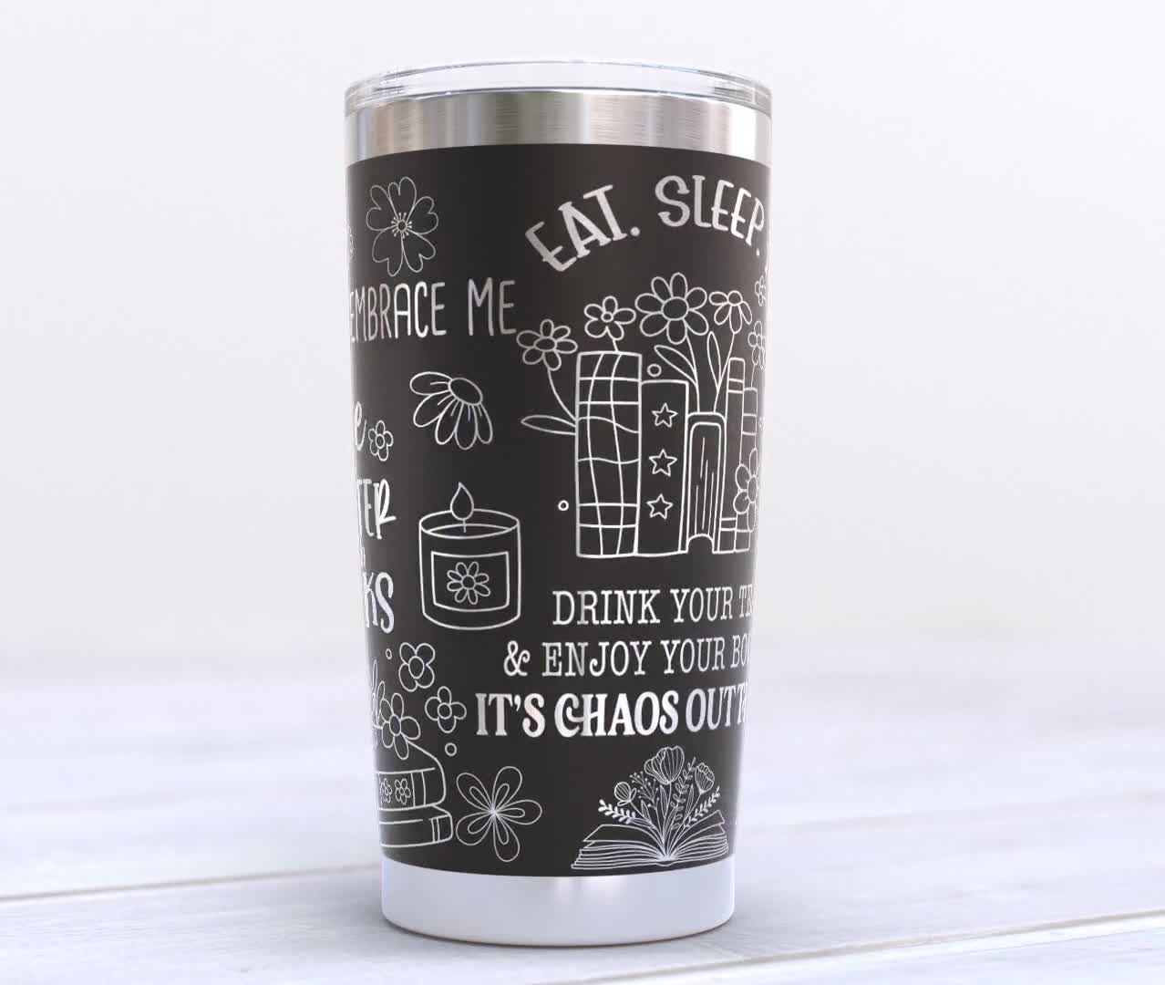 BOOKLOVER さん専用 Book Lover Laser Engraved Full Wrap Design for 20oz Tumbler, SVG