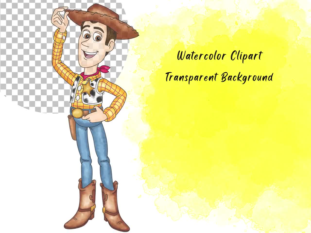 Toy Story Watercolor Watercolor Clipart, Cute Cartoon Illustration, Buzz  Lightyear, Woody, PNG, Dinosaur, Jessie, Transparent, Hand Drawn - Etsy