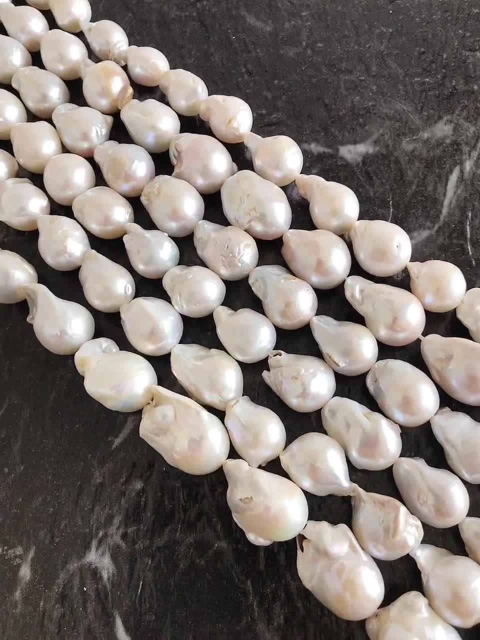 13-15x15-20mm Natural White Baroque Pearl Beads,genuine Freedom