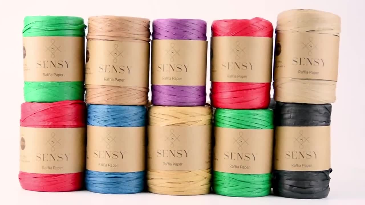 Sensy Premium 438 Yards %100 Paper Raffia Paper, Raffia Bag Yarns