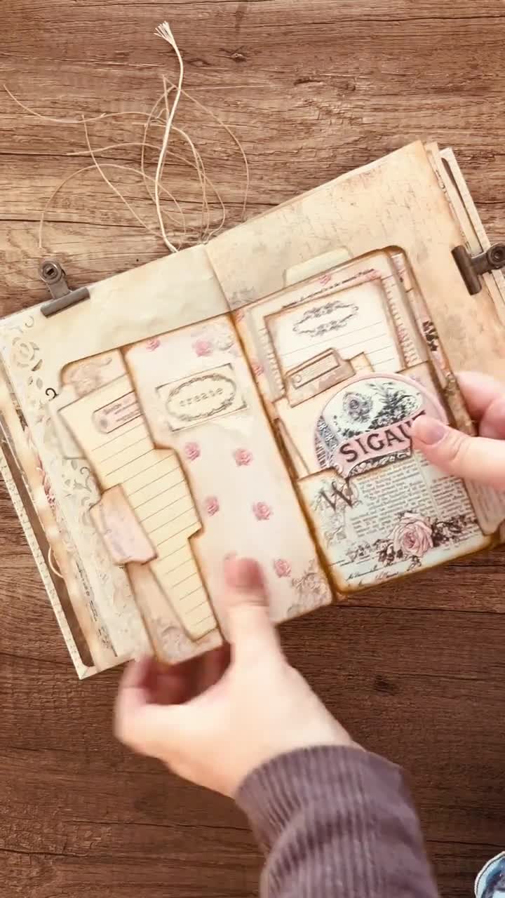 Junk Journal, Page, Pockets, No. 1, Folio, Folder, Shabby